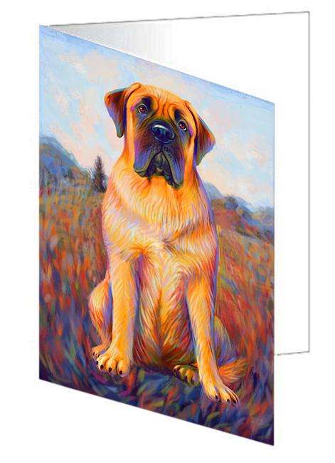 Mystic Blaze Bullmastiff Dog Handmade Artwork Assorted Pets Greeting Cards and Note Cards with Envelopes for All Occasions and Holiday Seasons GCD64763