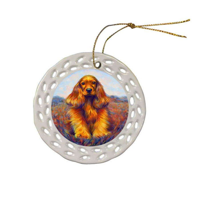 Mystic Blaze Cocker Spaniel Dog Ceramic Doily Ornament DPOR53579