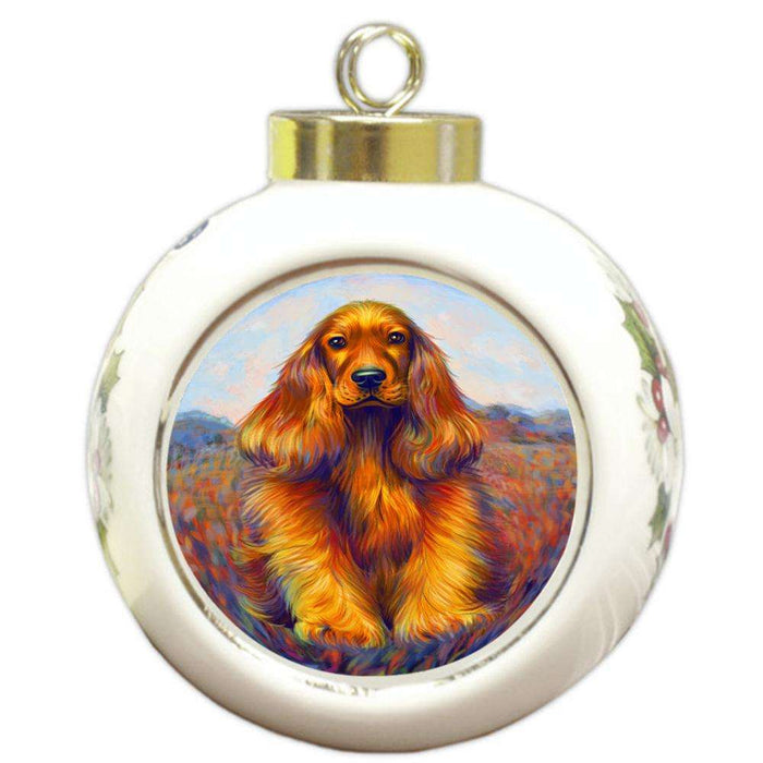 Mystic Blaze Cocker Spaniel Dog Round Ball Christmas Ornament RBPOR53579