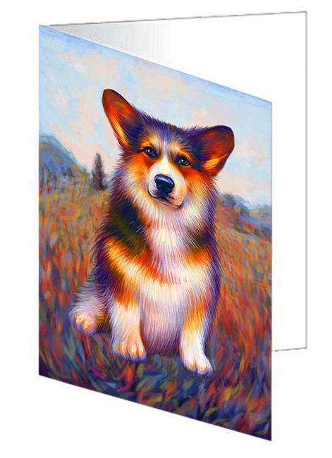 Mystic Blaze Corgi Dog Handmade Artwork Assorted Pets Greeting Cards and Note Cards with Envelopes for All Occasions and Holiday Seasons GCD64769