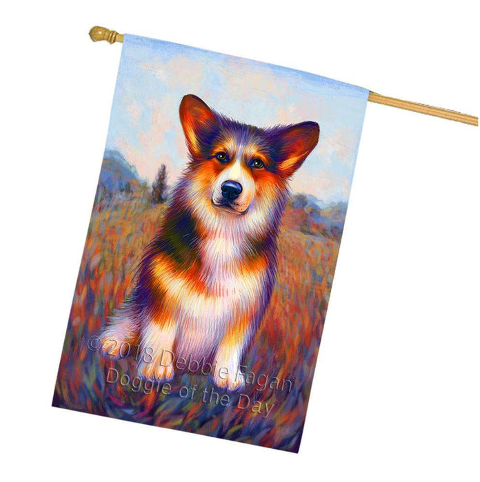 Mystic Blaze Corgi Dog House Flag FLG53778