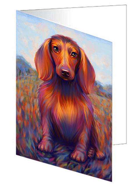 Mystic Blaze Dachshund Dog Handmade Artwork Assorted Pets Greeting Cards and Note Cards with Envelopes for All Occasions and Holiday Seasons GCD64772