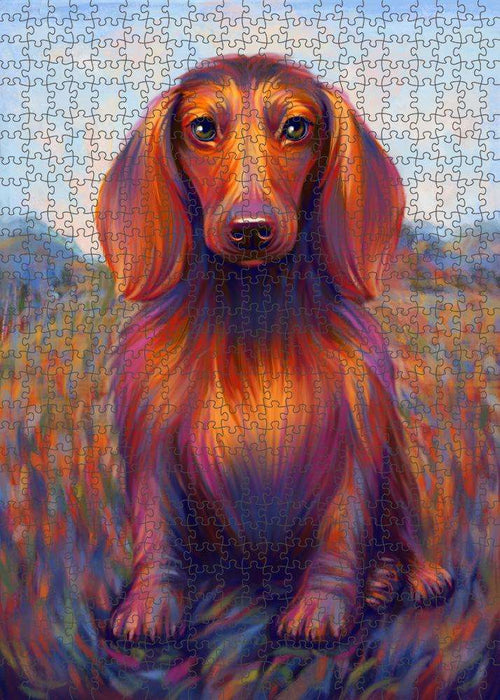 Mystic Blaze Dachshund Dog Puzzle with Photo Tin PUZL81480
