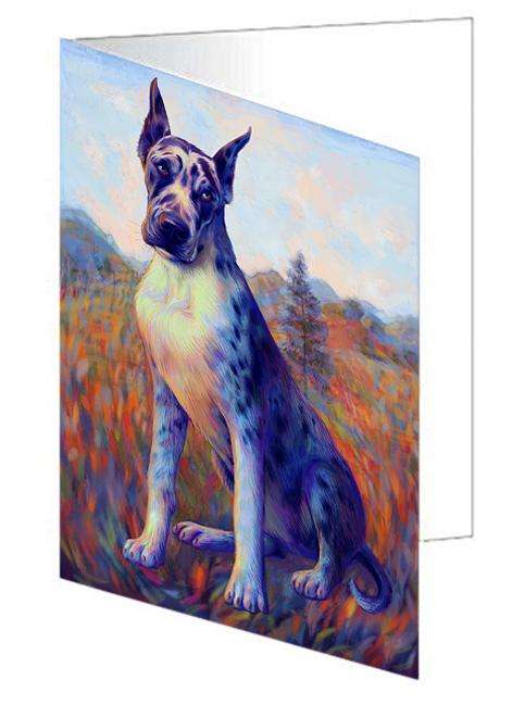 Mystic Blaze Great Dane Dog Handmade Artwork Assorted Pets Greeting Cards and Note Cards with Envelopes for All Occasions and Holiday Seasons GCD64775