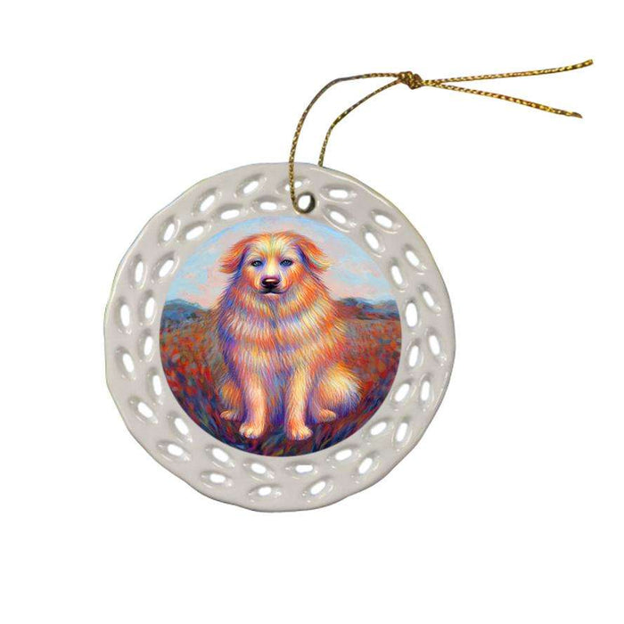 Mystic Blaze Great Pyrenees Dog Ceramic Doily Ornament DPOR53583