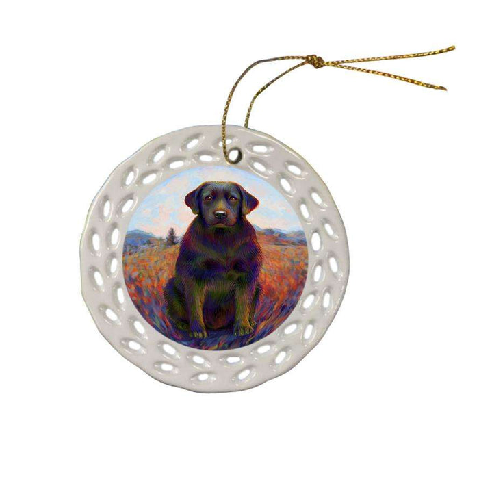 Mystic Blaze Labrador Retriever Dog Ceramic Doily Ornament DPOR53584