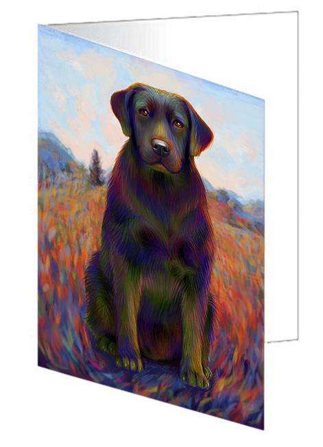 Mystic Blaze Labrador Retriever Dog Handmade Artwork Assorted Pets Greeting Cards and Note Cards with Envelopes for All Occasions and Holiday Seasons GCD64781