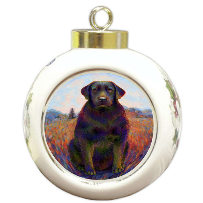 Mystic Blaze Labrador Retriever Dog Round Ball Christmas Ornament RBPOR53584
