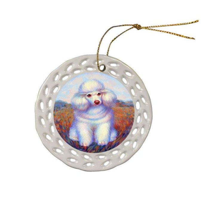 Mystic Blaze Poodle Dog Ceramic Doily Ornament DPOR53585