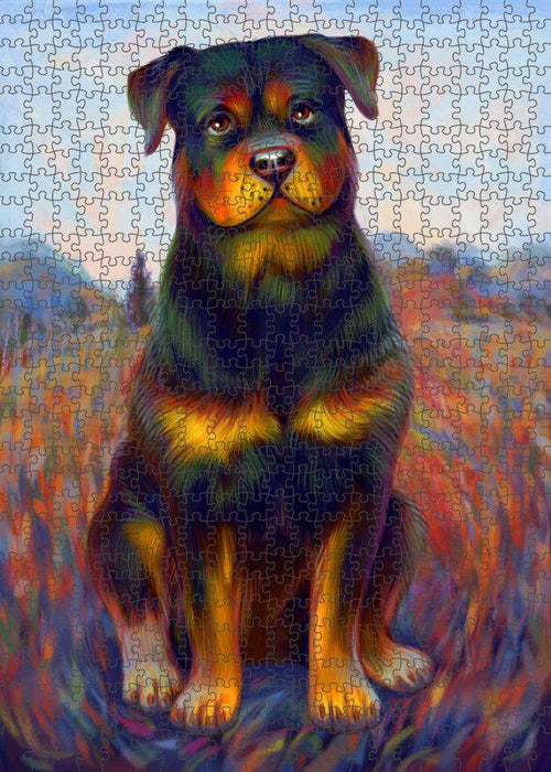 Mystic Blaze Rottweiler Dog Puzzle with Photo Tin PUZL81504
