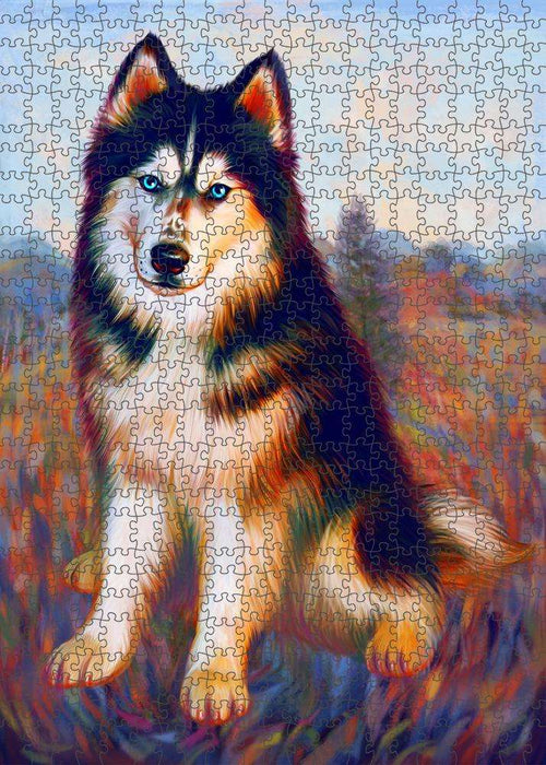 Mystic Blaze Siberian Husky Dog Puzzle with Photo Tin PUZL81512