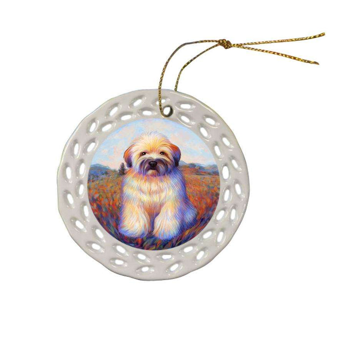 Mystic Blaze Wheaten Terrier Dog Ceramic Doily Ornament DPOR53590