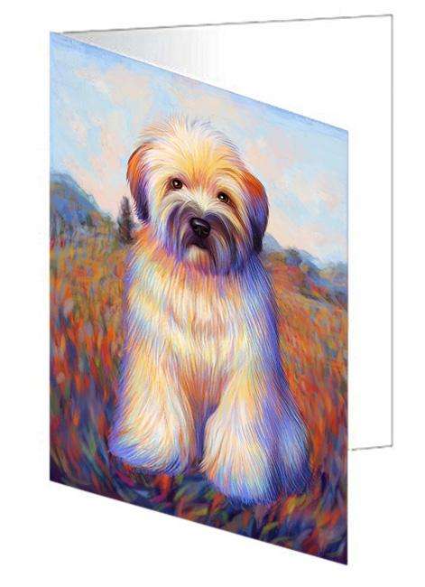Mystic Blaze Wheaten Terrier Dog Handmade Artwork Assorted Pets Greeting Cards and Note Cards with Envelopes for All Occasions and Holiday Seasons GCD64799