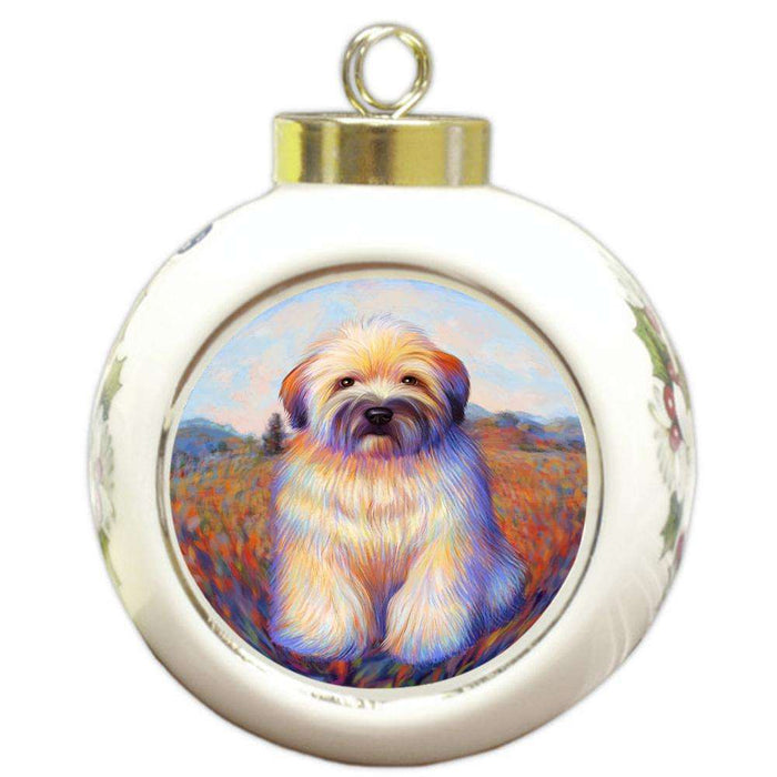 Mystic Blaze Wheaten Terrier Dog Round Ball Christmas Ornament RBPOR53590