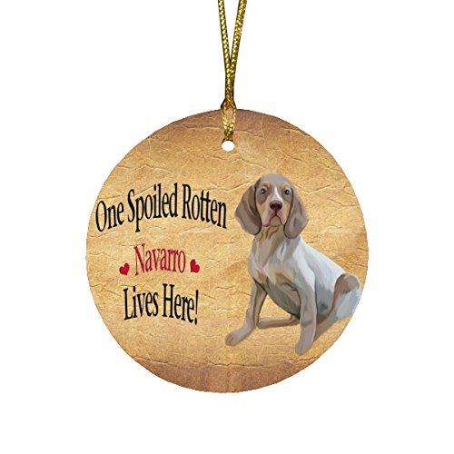 Navarro Spoiled Rotten Dog Round Christmas Ornament