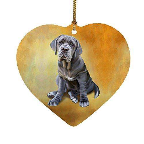 Neapolitan Mastiff Dog Heart Christmas Ornament