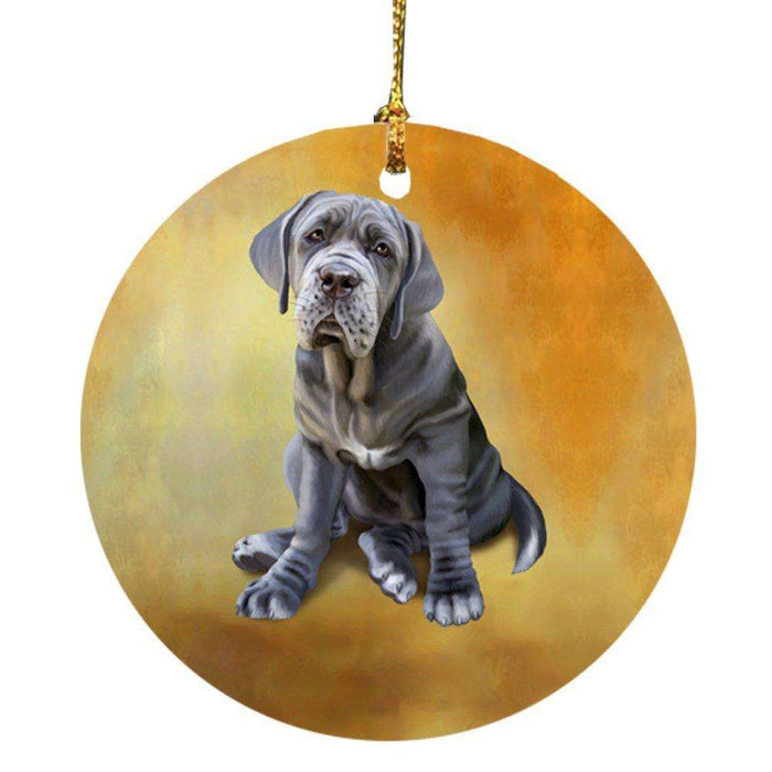 Neapolitan Mastiff Dog Round Christmas Ornament