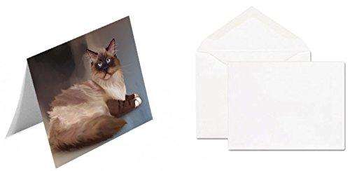 Neva Masquerade Cat Handmade Artwork Assorted Pets Greeting Cards and Note Cards with Envelopes for All Occasions and Holiday Seasons