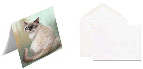 Neva Masquerade Cat Handmade Artwork Assorted Pets Greeting Cards and Note Cards with Envelopes for All Occasions and Holiday Seasons