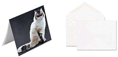 Neva Masquerade Cat Handmade Artwork Assorted Pets Greeting Cards and Note Cards with Envelopes for All Occasions and Holiday Seasons