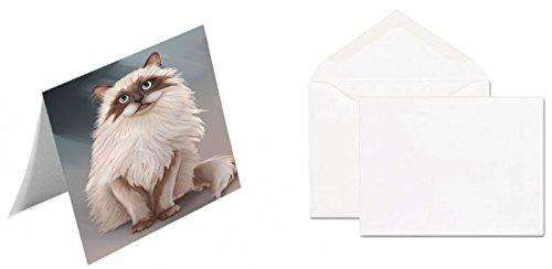 Neva Masquerade Cat Handmade Artwork Assorted Pets Greeting Cards and Note Cards with Envelopes for All Occasions and Holiday Seasons