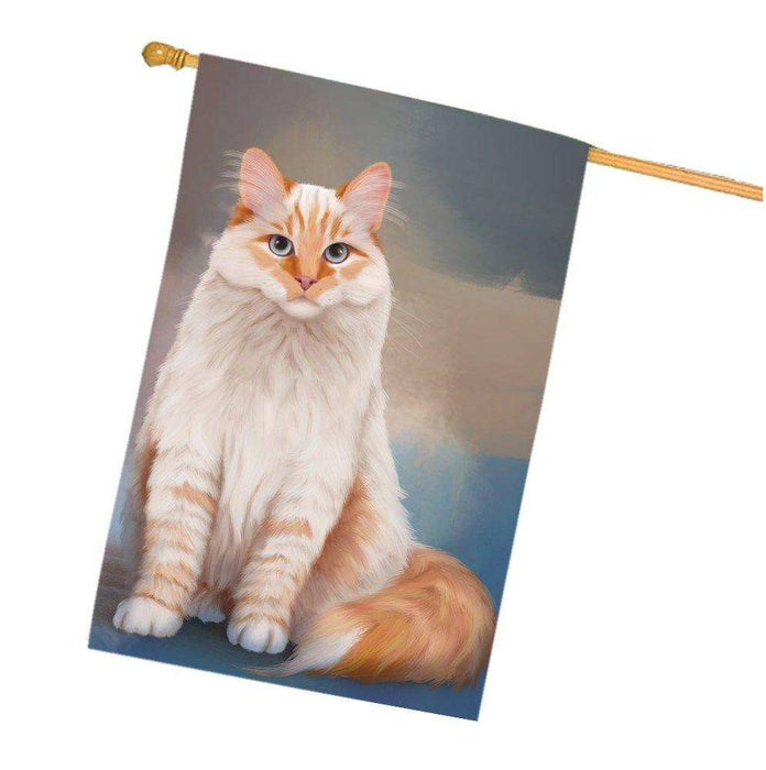 Neva Masquerade Red Siberian Cat House Flag