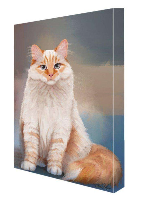 Neva Masquerade Red Siberian Cat Painting Printed on Canvas Wall Art Signed