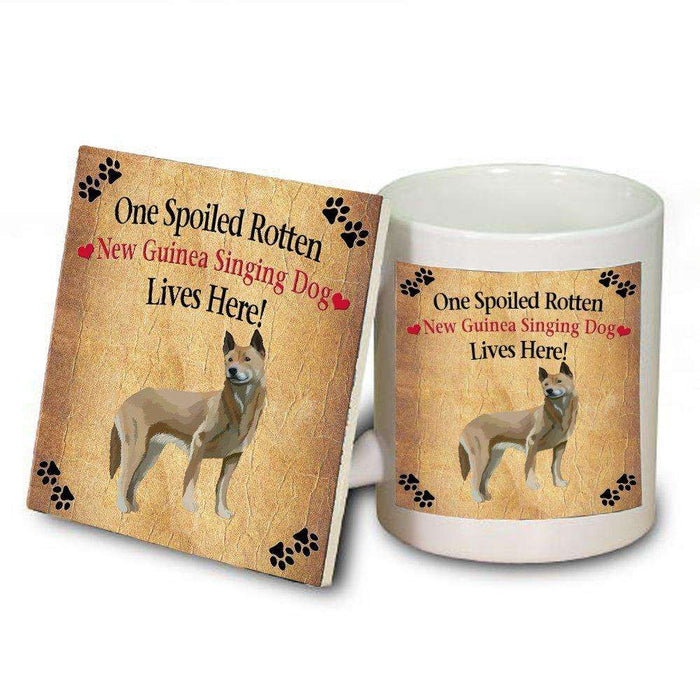 New Guinea Singing Spoiled Rotten Dog Mug and Coaster Set