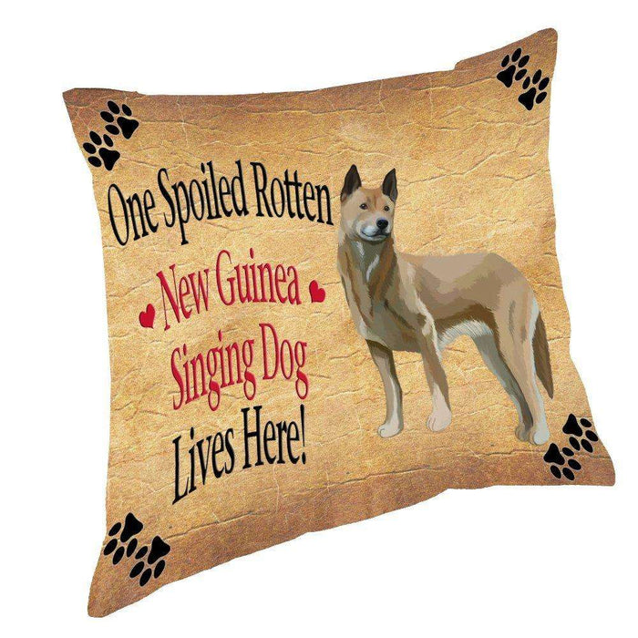New Guinea Singing Spoiled Rotten Dog Throw Pillow