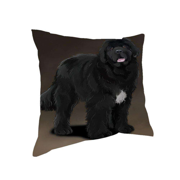 Newfoundland Black Dog Throw Pillow