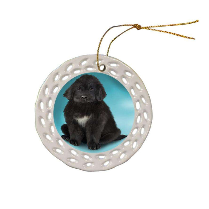 Newfoundland Dog Ceramic Doily Ornament DPOR52742