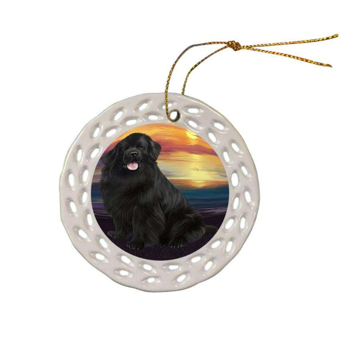 Newfoundland Dog Ceramic Doily Ornament DPOR52792