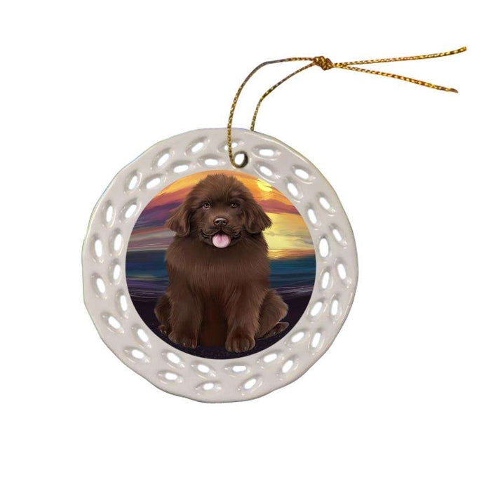 Newfoundland Dog Ceramic Doily Ornament DPOR52794