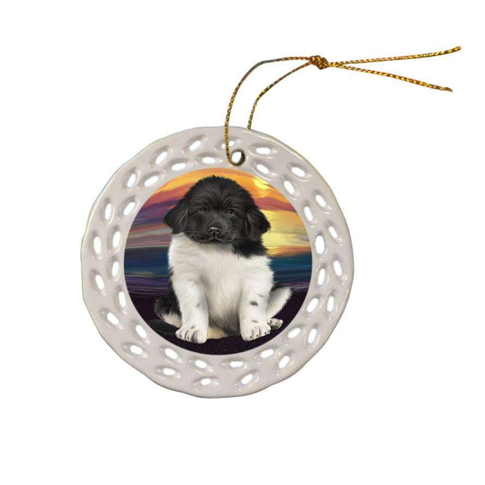 Newfoundland Dog Ceramic Doily Ornament DPOR54747