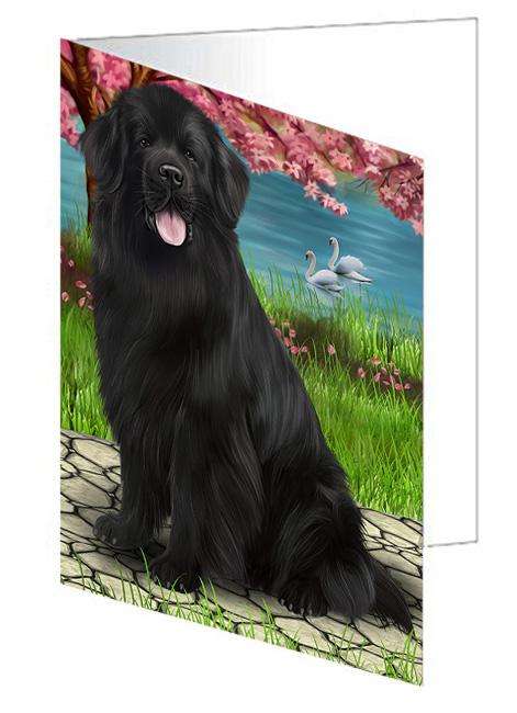 Newfoundland Dog Handmade Artwork Assorted Pets Greeting Cards and Note Cards with Envelopes for All Occasions and Holiday Seasons GCD62288