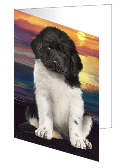 Newfoundland Dog Handmade Artwork Assorted Pets Greeting Cards and Note Cards with Envelopes for All Occasions and Holiday Seasons GCD68270