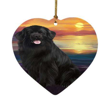 Newfoundland Dog Heart Christmas Ornament HPOR52792