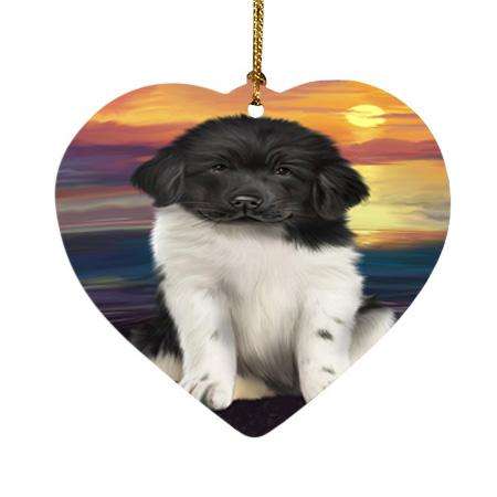 Newfoundland Dog Heart Christmas Ornament HPOR52795