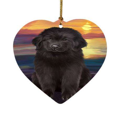 Newfoundland Dog Heart Christmas Ornament HPOR52796