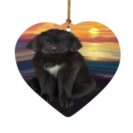 Newfoundland Dog Heart Christmas Ornament HPOR54745