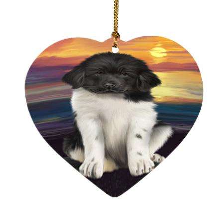 Newfoundland Dog Heart Christmas Ornament HPOR54747