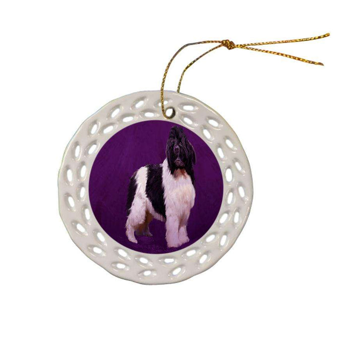 Newfoundland Dogs Ceramic Doily Ornament DPOR54390