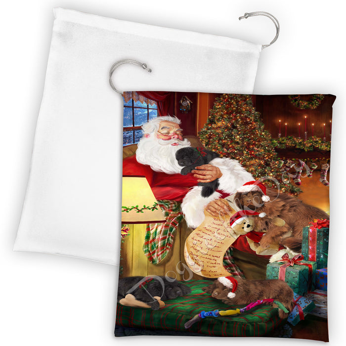Santa Sleeping with Norwegiann Forest Cats Drawstring Laundry or Gift Bag LGB48829