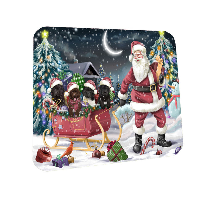Christmas Santa Sled Newfoundland Dogs Coasters Set of 4 CSTA58445