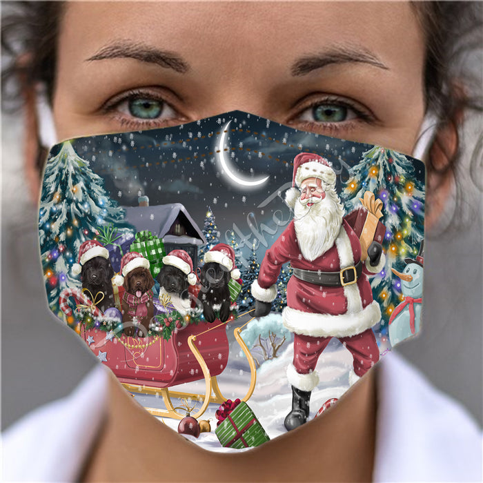 Santa Sled Dogs Christmas Happy Holidays Newfoundland Dogs Face Mask FM49014