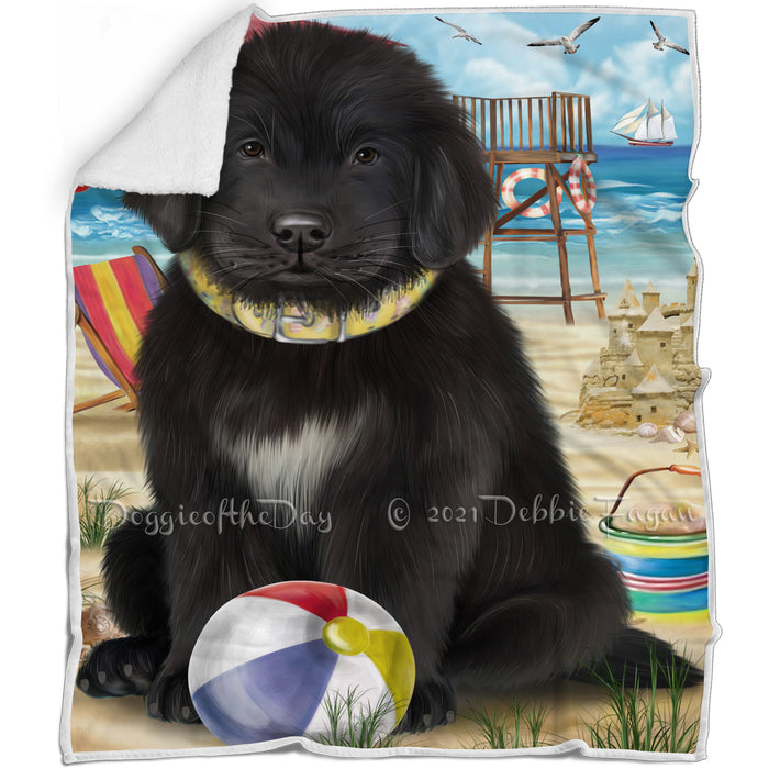 Pet Friendly Beach Newfoundland Dog Blanket BLNKT104844