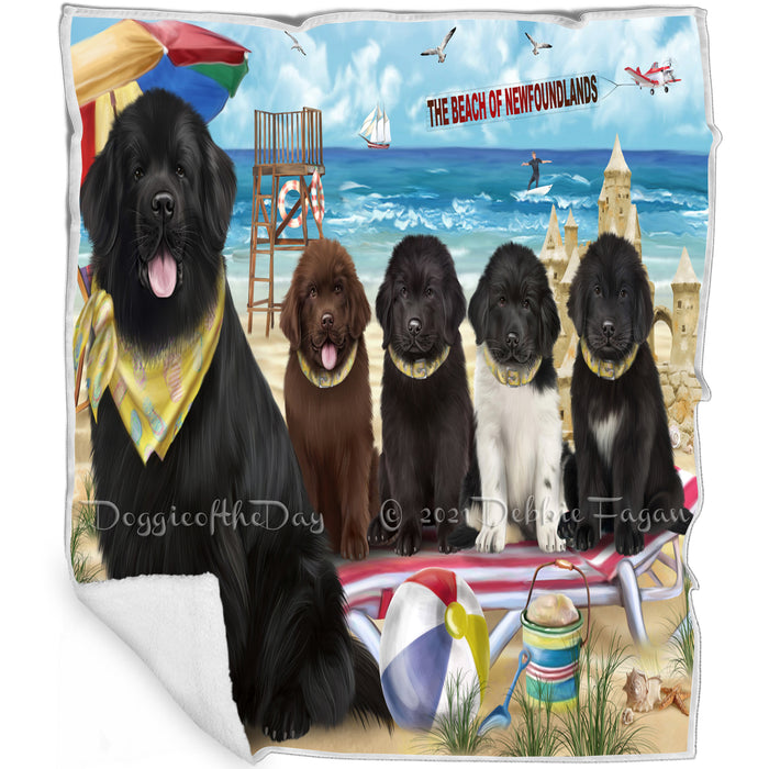 Pet Friendly Beach Newfoundland Dogs Blanket BLNKT104853