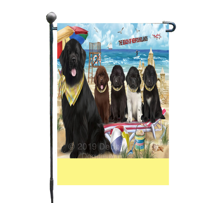 Personalized Pet Friendly Beach Newfoundland Dogs Custom Garden Flags GFLG-DOTD-A58187