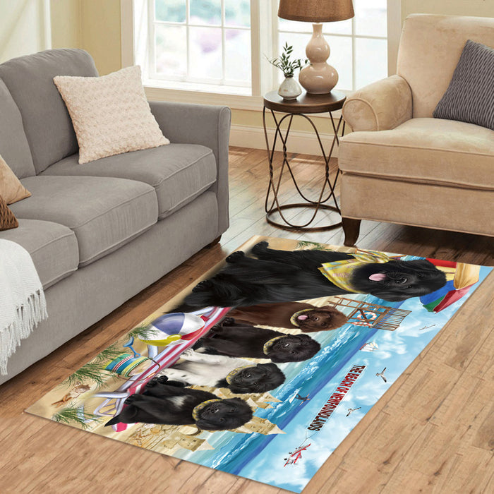 Pet Friendly Beach Newfoundland Dogs Area Rug