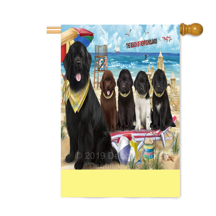 Personalized Pet Friendly Beach Newfoundland Dogs Custom House Flag FLG-DOTD-A58243